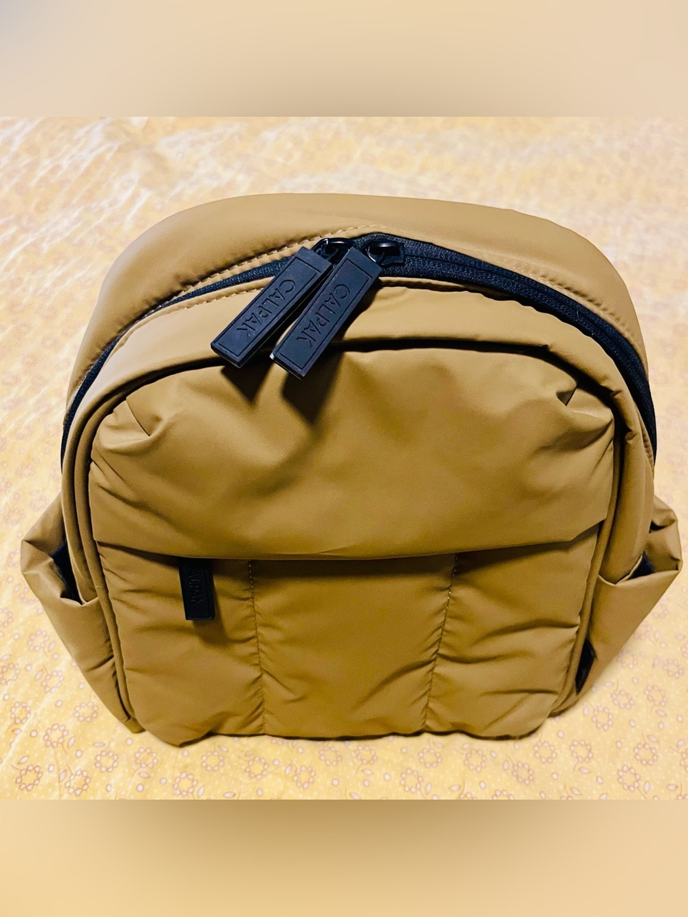 CALPAK Luka Mini Backpack Walnut Puffy Travel Bag NWOT Compact Tan Backpack